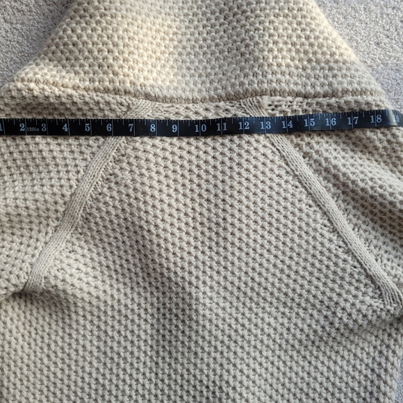 Max Studio Chunky and Comfy Wool Blend Cream Knitted Open-Front Cardigan Size M - Picture 7 of 10